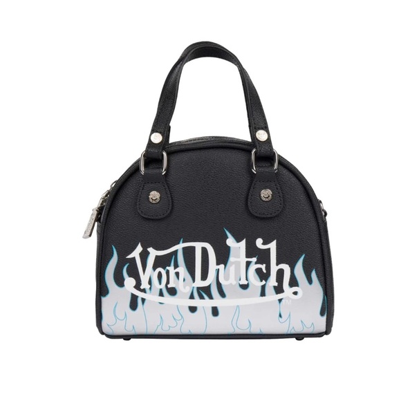 Von Dutch Handbags - Von Dutch CITY OF ANGELS SILVER BLUE BOWLING BAG NWT​